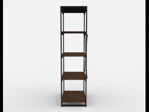 bookcase wooden black and brown 3D Model
