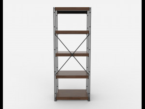 bookcase wooden black and brown 3D Model