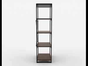 bookcase wooden black and brown 3D Model
