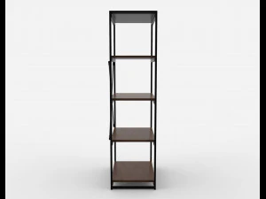 bookcase wooden black and brown 3D Model