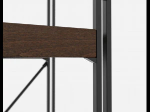 bookcase wooden black and brown 3D Model