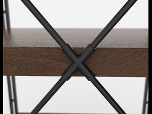 bookcase wooden black and brown 3D Model