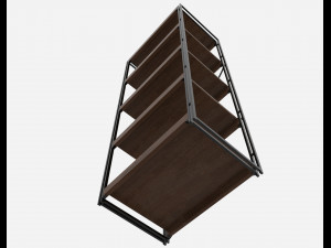 bookcase wooden black and brown 3D Model