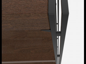 bookcase wooden black and brown 3D Model