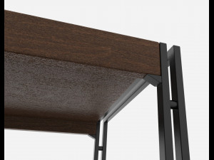 bookcase wooden black and brown 3D Model
