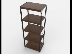bookcase wooden black and brown 3D Model