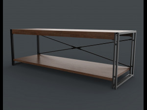 rack wooden black and brown 3D 模型