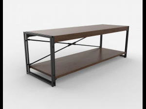 rack wooden black and brown 3D Model