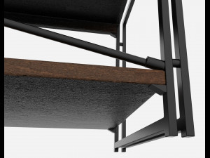 rack wooden black and brown Model 3D