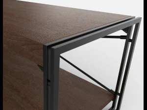 rack wooden black and brown 3D Model