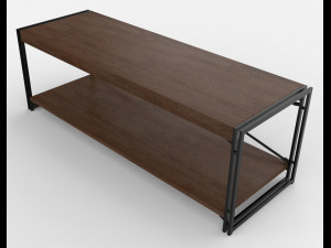 rack wooden black and brown Model 3D