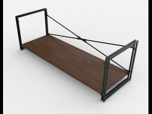 rack wooden black and brown Model 3D