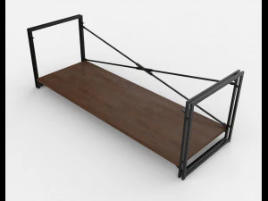 rack wooden black and brown 3D Model