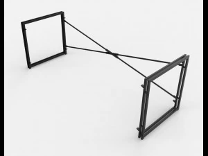 rack wooden black and brown 3D Model