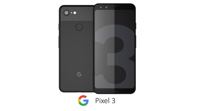 google pixel 3 black 3D 모델 .c4d .max .obj .3ds .fbx .stl .blend 