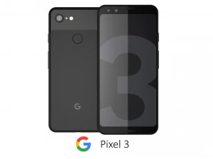 google pixel 3 noir Modèle 3D