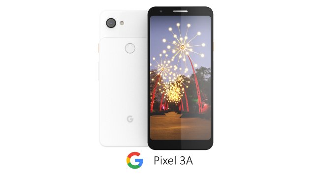 google pixel 3a white Model 3D .c4d .max .obj .3ds .fbx .stl .blend 