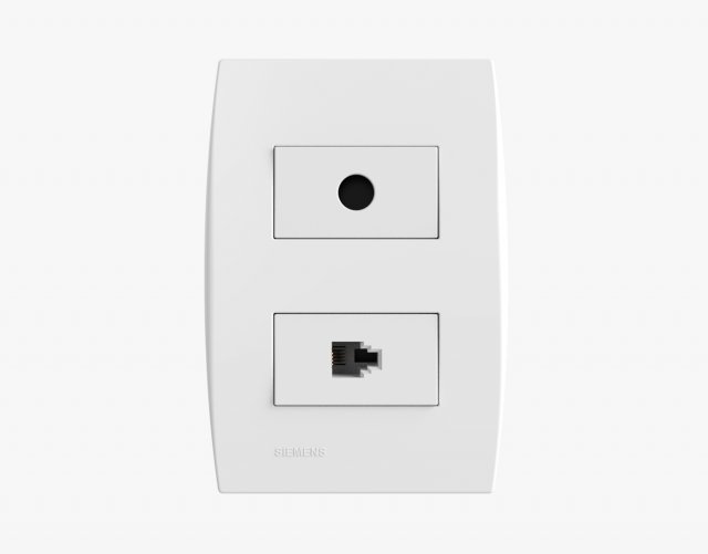 siemens 1 ethernet and tv outlets 3D Модель .c4d .max .obj .3ds .fbx .stl .blend 