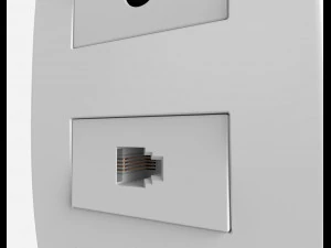 siemens 1 ethernet and tv outlets 3D Model