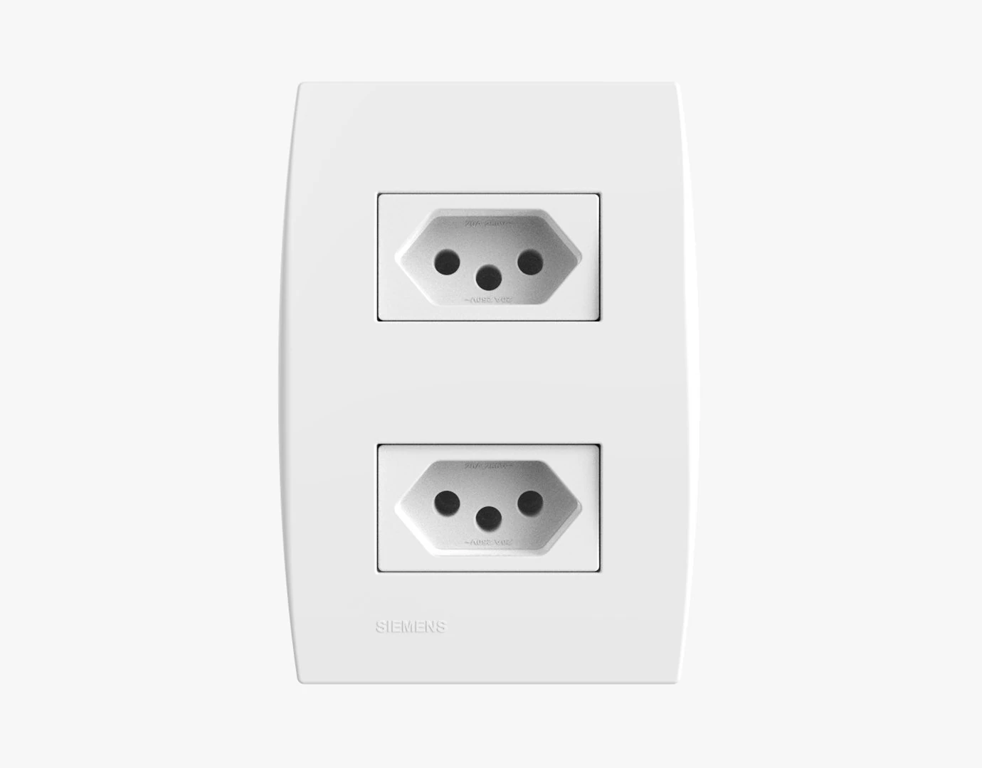 siemens 2 power outlets 3D Model .c4d .max .obj .3ds .fbx .stl .blend 