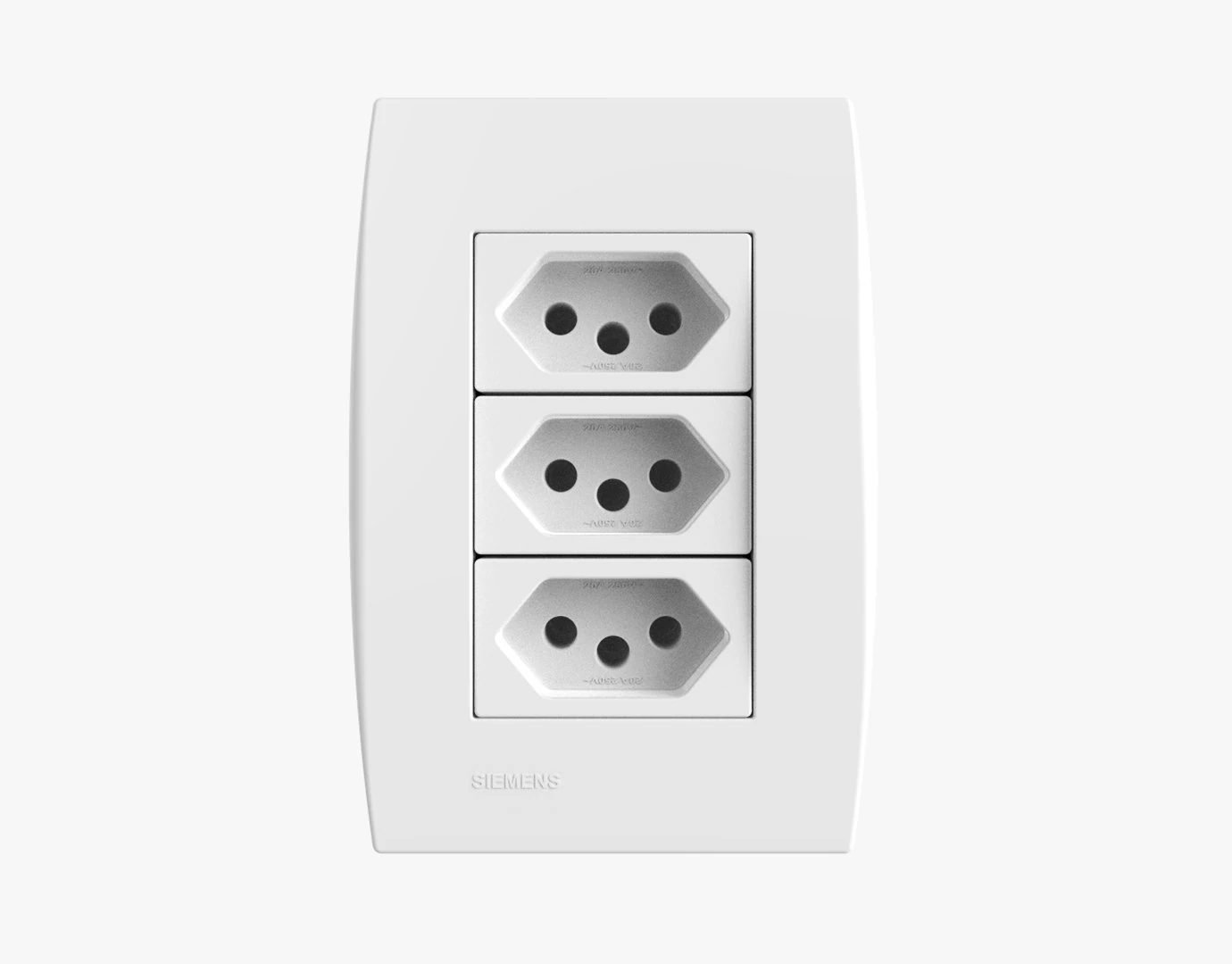 siemens 3 power outlets 3D Model .c4d .max .obj .3ds .fbx .stl .blend