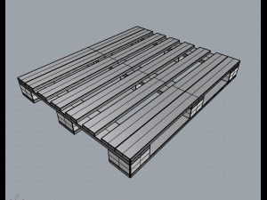pallet pbr 1200mm x 1000mm 3Dモデル