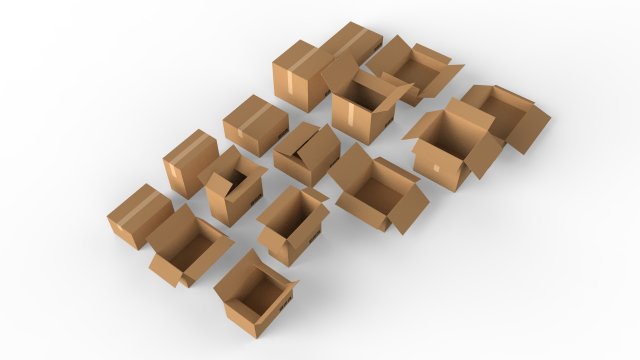 cardboard boxes collection 3D Model .c4d .max .obj .3ds .fbx .stl .blend 