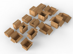 cardboard boxes collection 3D Model