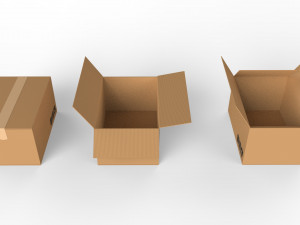 cardboard boxes collection 3D Model