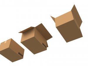 cardboard boxes collection 3D Model