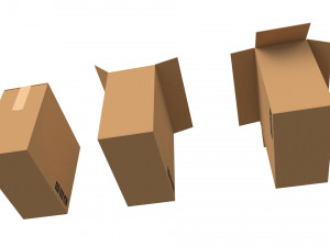 cardboard boxes collection 3D Model