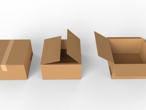 cardboard boxes collection 3D Model