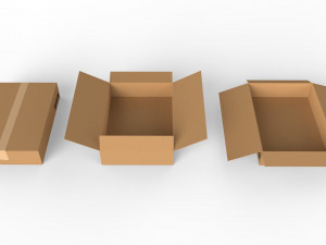 cardboard boxes collection 3D Model