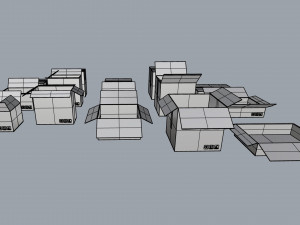 cardboard boxes collection 3D Model
