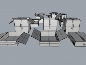 cardboard boxes collection 3D Model