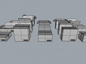cardboard boxes collection 3D Model