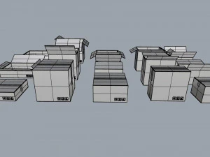 cardboard boxes collection 3D Model
