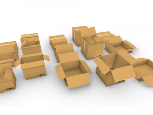 cardboard boxes collection 3D Model
