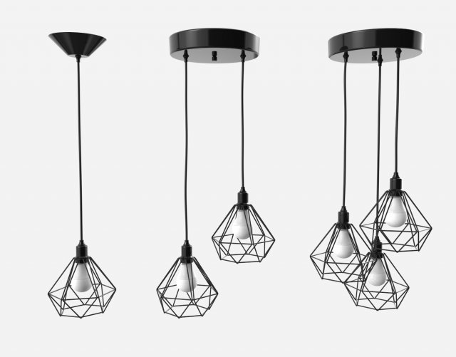 trybo wire pendant diamond Modelo 3D .c4d .max .obj .3ds .fbx .stl .blend 