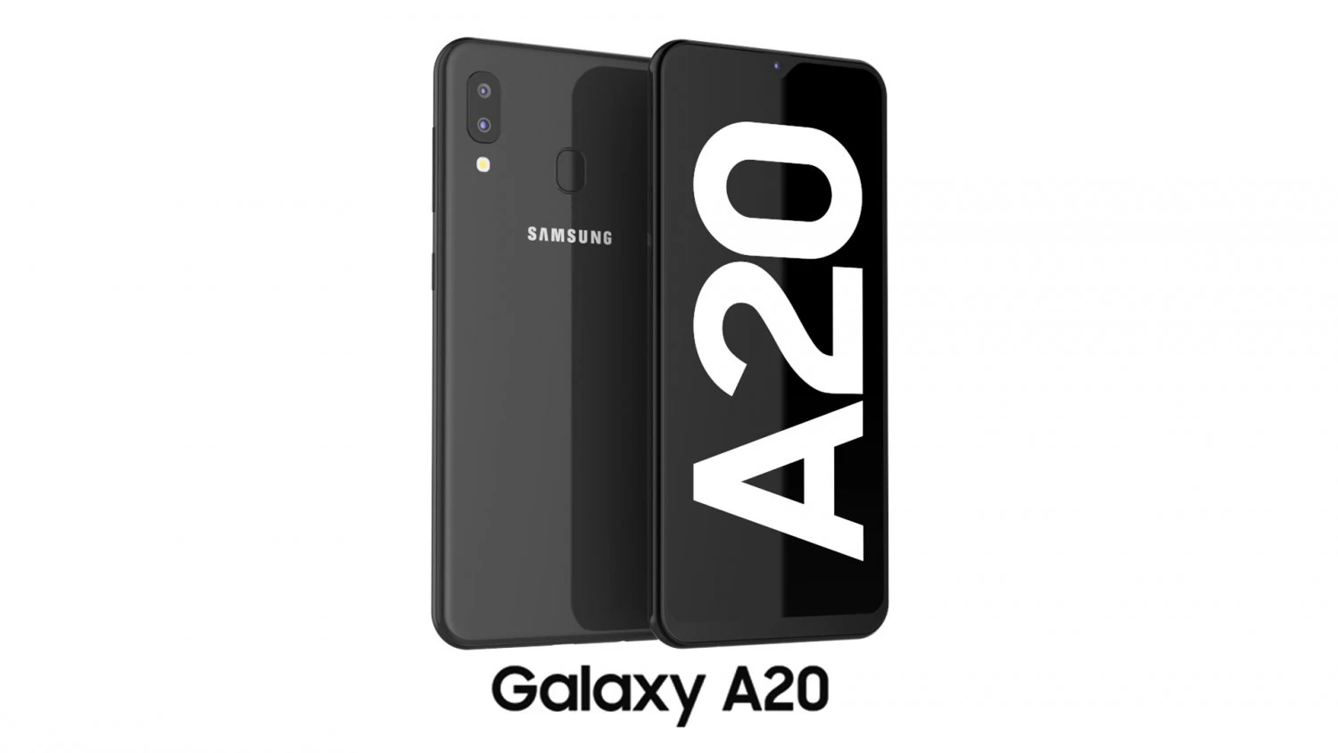 samsung galaxy a20 black 3D Model .c4d .max .obj .3ds .fbx .stl .blend 