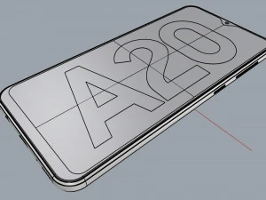 samsung galaxy a20 black 3D Model