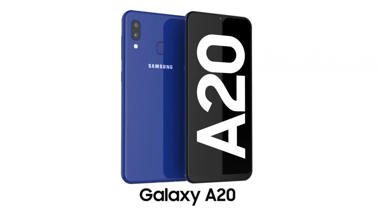 samsung galaxy a20 blue 3D Model .c4d .max .obj .3ds .fbx .stl .blend 