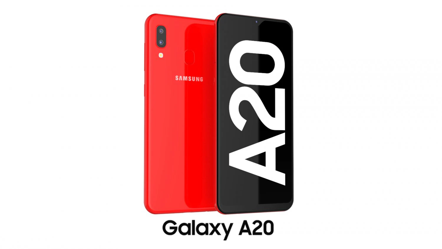 samsung galaxy a20 red 3D Model .c4d .max .obj .3ds .fbx .stl .blend