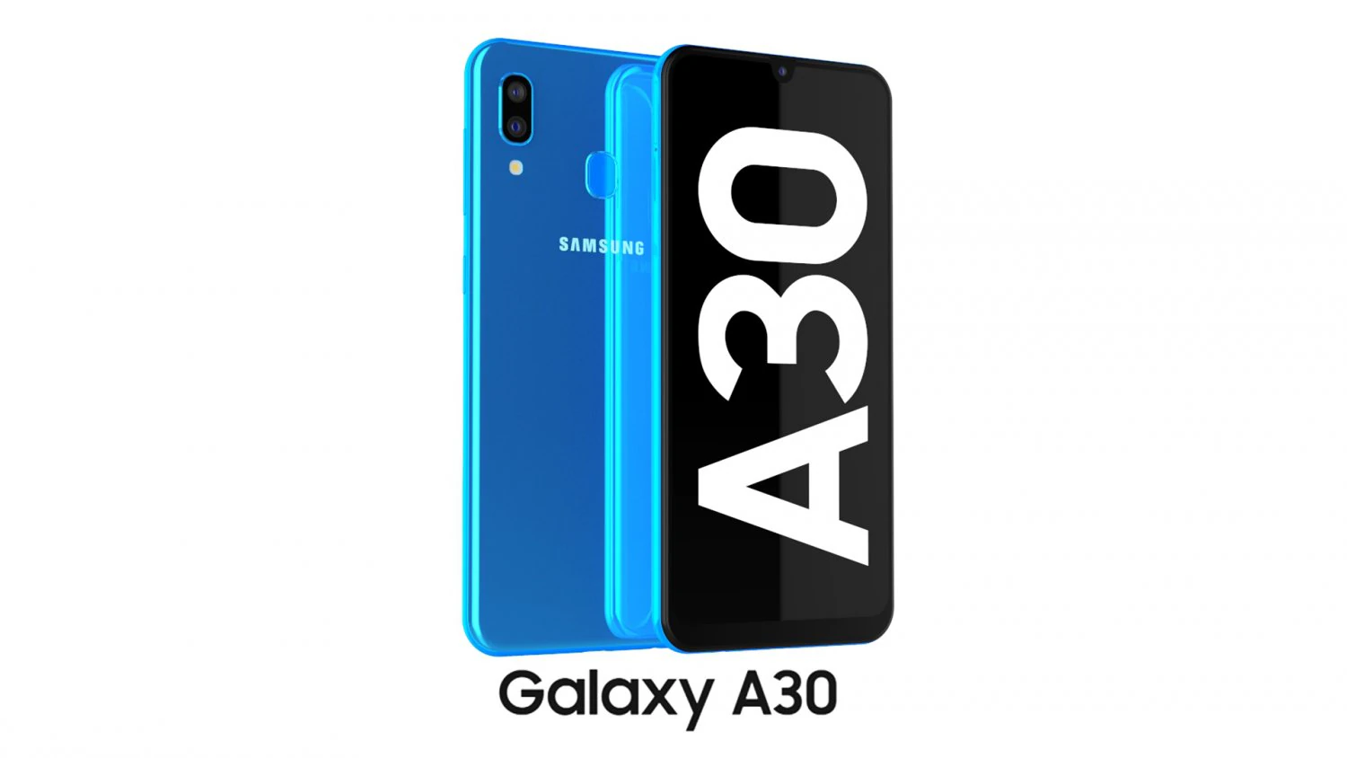 samsung galaxy a30 blue 3D Model .c4d .max .obj .3ds .fbx .stl .blend