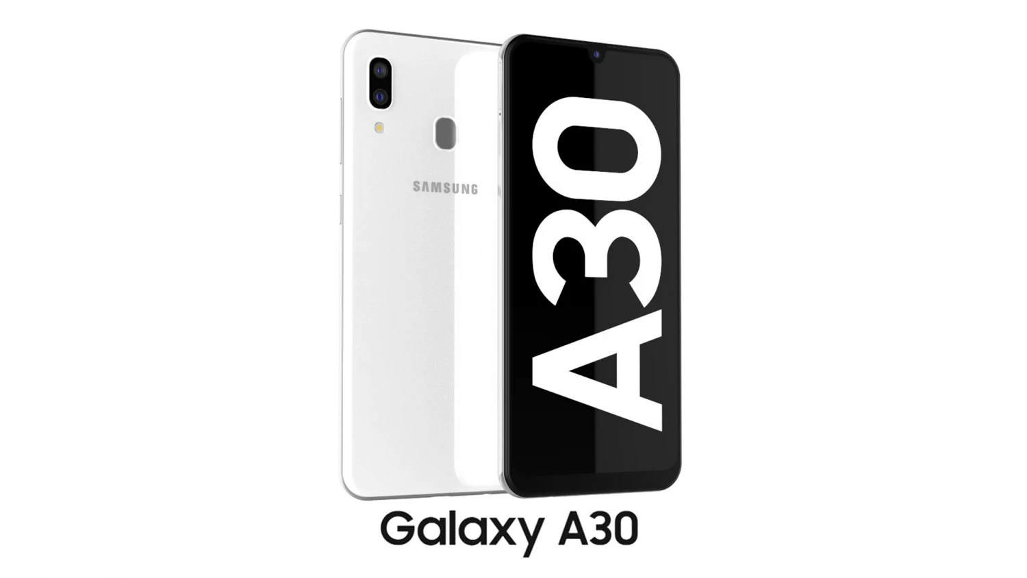 samsung galaxy a30 white 3D Model .c4d .max .obj .3ds .fbx .stl .blend