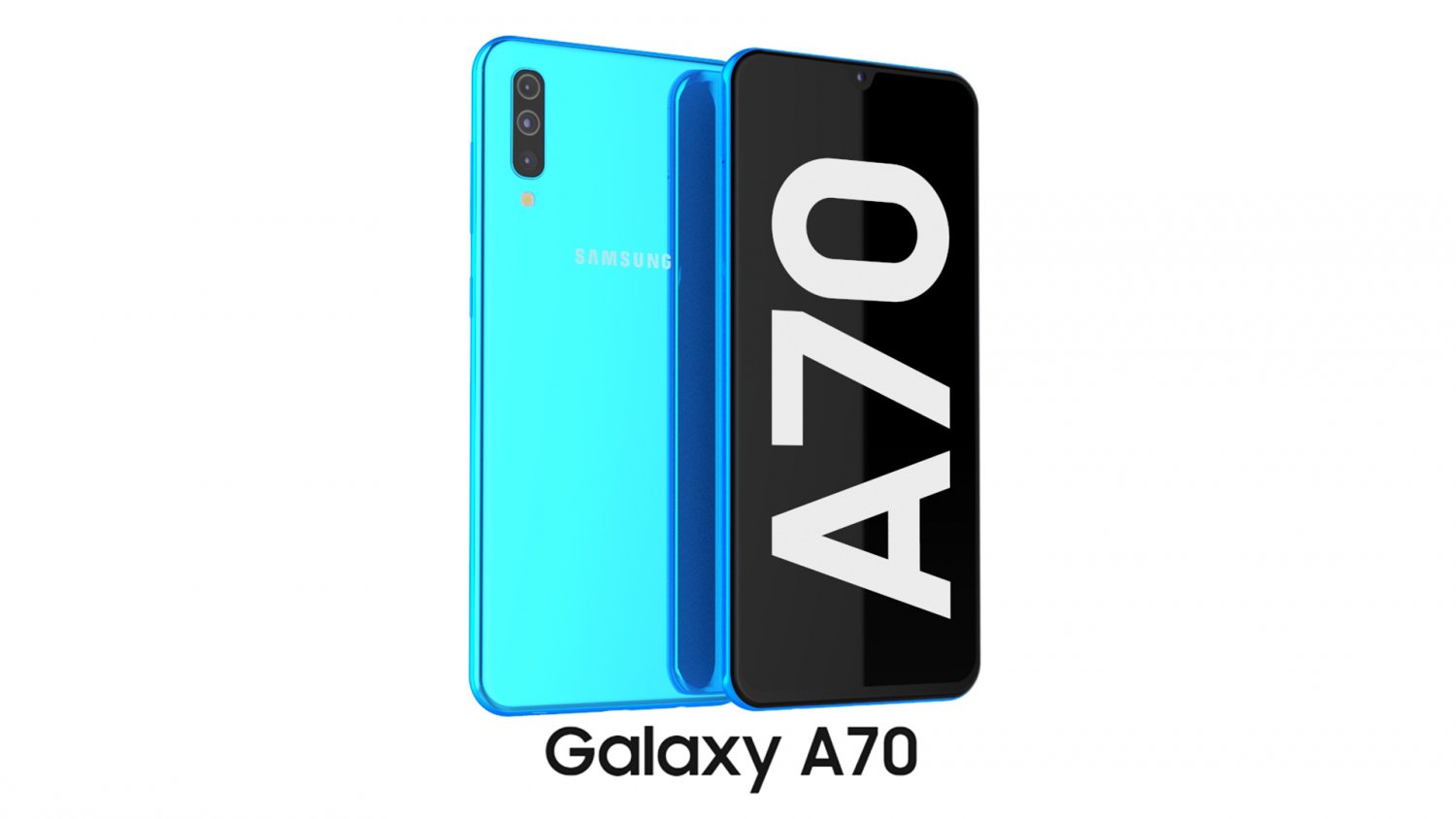 Samsung Galaxy A70 Blue 3d Model In Phone And Cell Phone