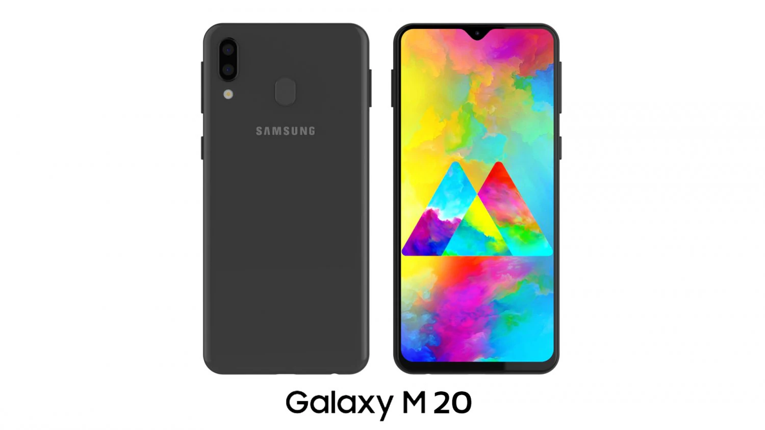 samsung galaxy m20 black 3D Model .c4d .max .obj .3ds .fbx .stl .blend