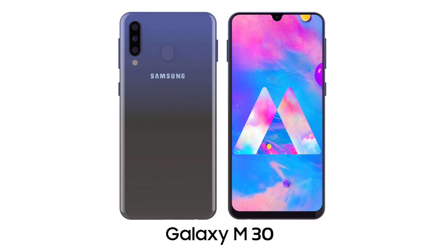 samsung galaxy m30 blue 3D Model .c4d .max .obj .3ds .fbx .stl .blend