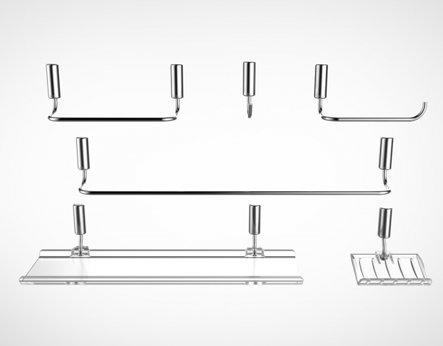 shower metals collection 02 3D 모델 .c4d .max .obj .3ds .fbx .stl .blend 