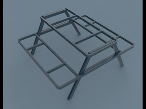 thada garden pic nic table 3D 模型